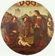 Pietro Perugino Christi Geburt, Tondo oil painting artist
